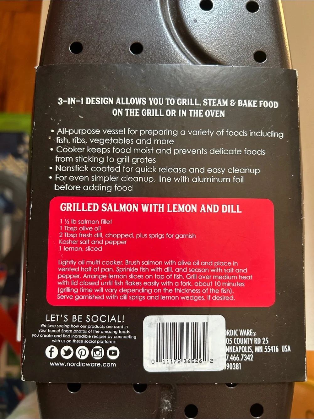 Nordic Ware Multi Cooker in Dark Brown and Black Label